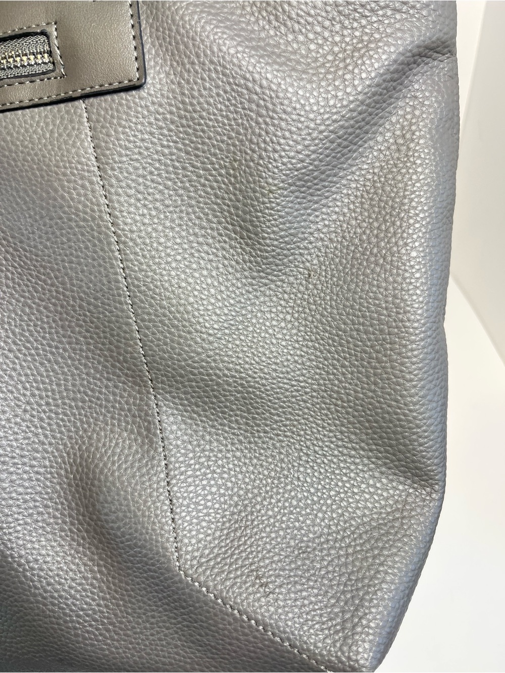 Roots Canada Large Tote Bag Pebble Texture Grey Handbag Purse 15.5" x 11.5" - Picture 7 of 16
